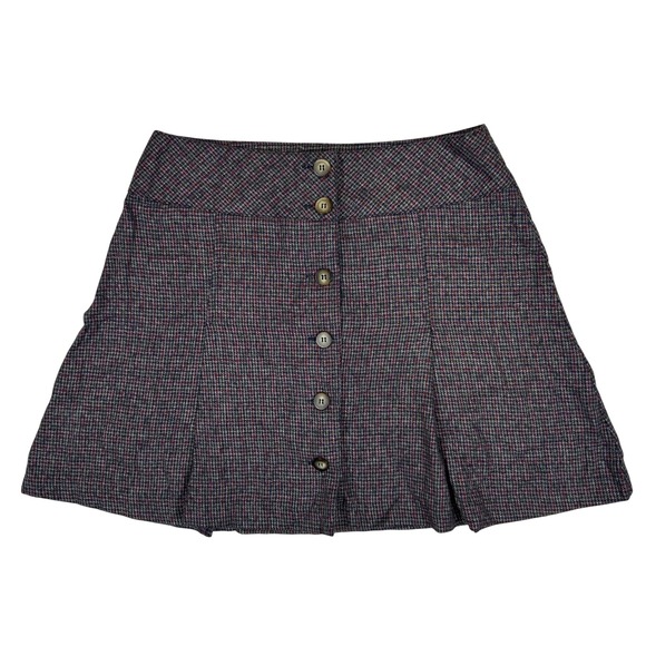 County Seat Jeanswear Dresses & Skirts - County Seat Jeanswear Vintage Plaid Button Front Mini Skirt Navy Burgundy 7/8